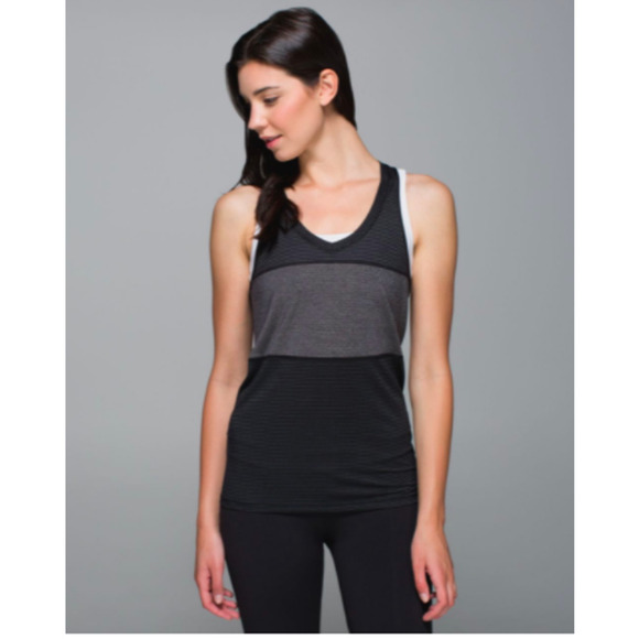 Lululemon Run Lightweight Mesh Singlet Tank Black Gray 6 NWOT - Picture 3 of 15